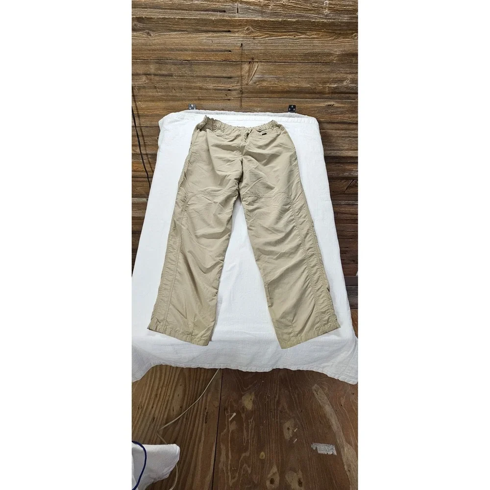 The North Face Mens Tan Nylon Hiking Pants Elastic Waist Khaki Size Large L-G
